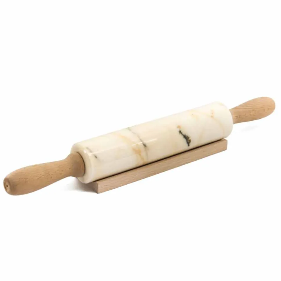 Mattarello in Marmo con Maniglie in Legno Made in Italy - Senni