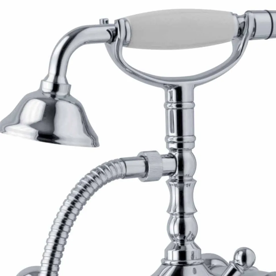 Miscelatore a Colonna per Vasca con Doccia in Ottone Made in Italy - Shelly