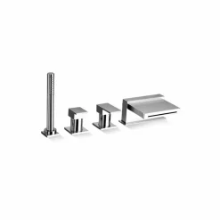 Miscelatore Bordo Vasca 4 Fori con Bocca a Cascata Made in Italy - Panela