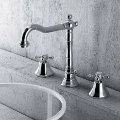 Miscelatore Classico a 3 Fori per Lavabo in Ottone Made in Italy - Lisca