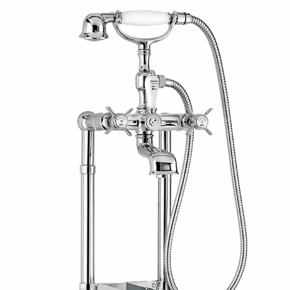 Miscelatore Classico a Pavimento per Vasca in Ottone Made in Italy - Omidio