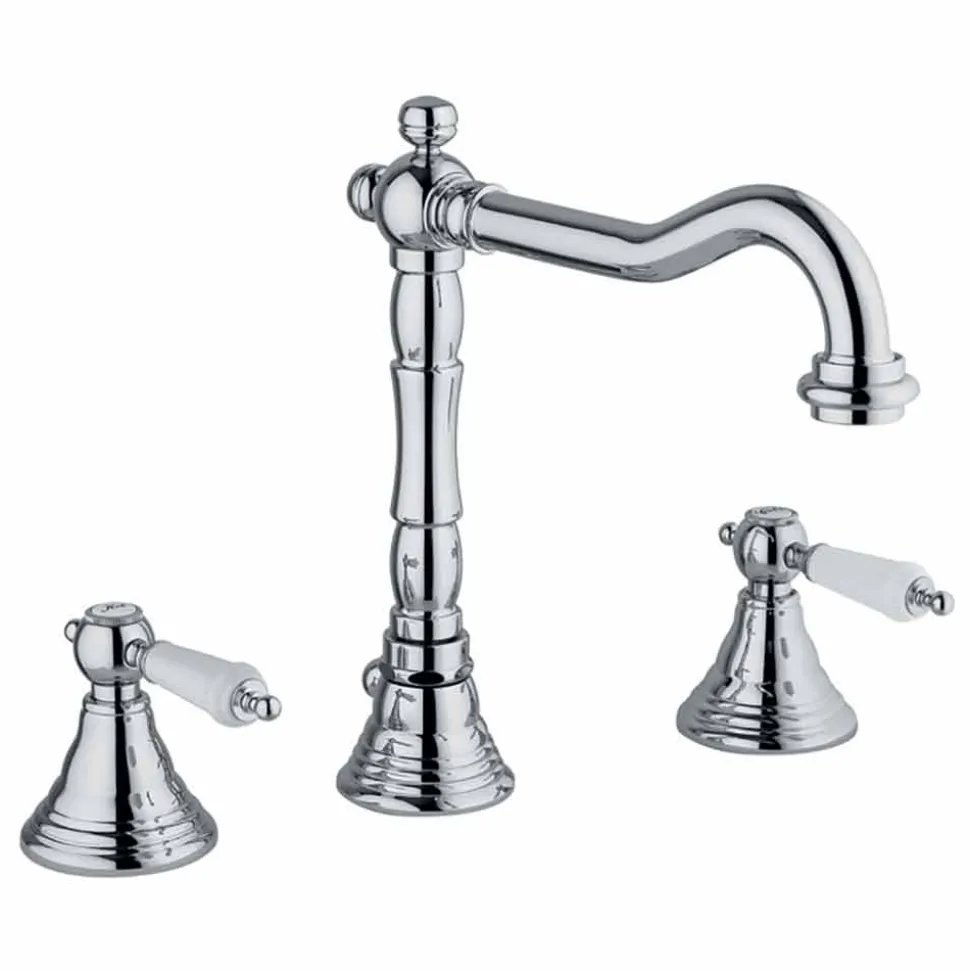 Miscelatore Classico per Lavabo a 3 Fori in Ottone Made in Italy - Shelly