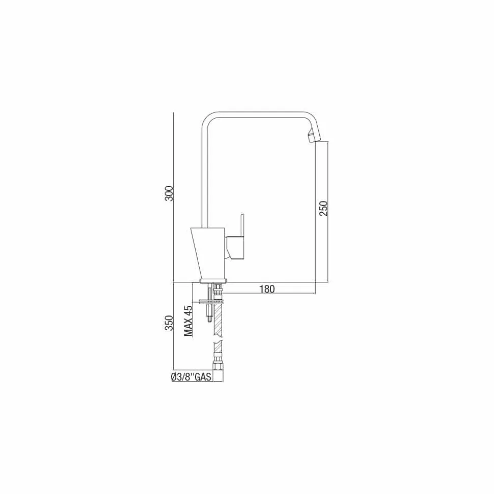 Miscelatore con Canna Orientabile per Lavabo in Ottone Made in Italy - Alibi