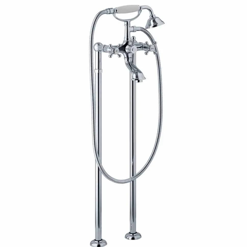 Miscelatore da Terra per Vasca Design Classico in Ottone Made in Italy - Lisca
