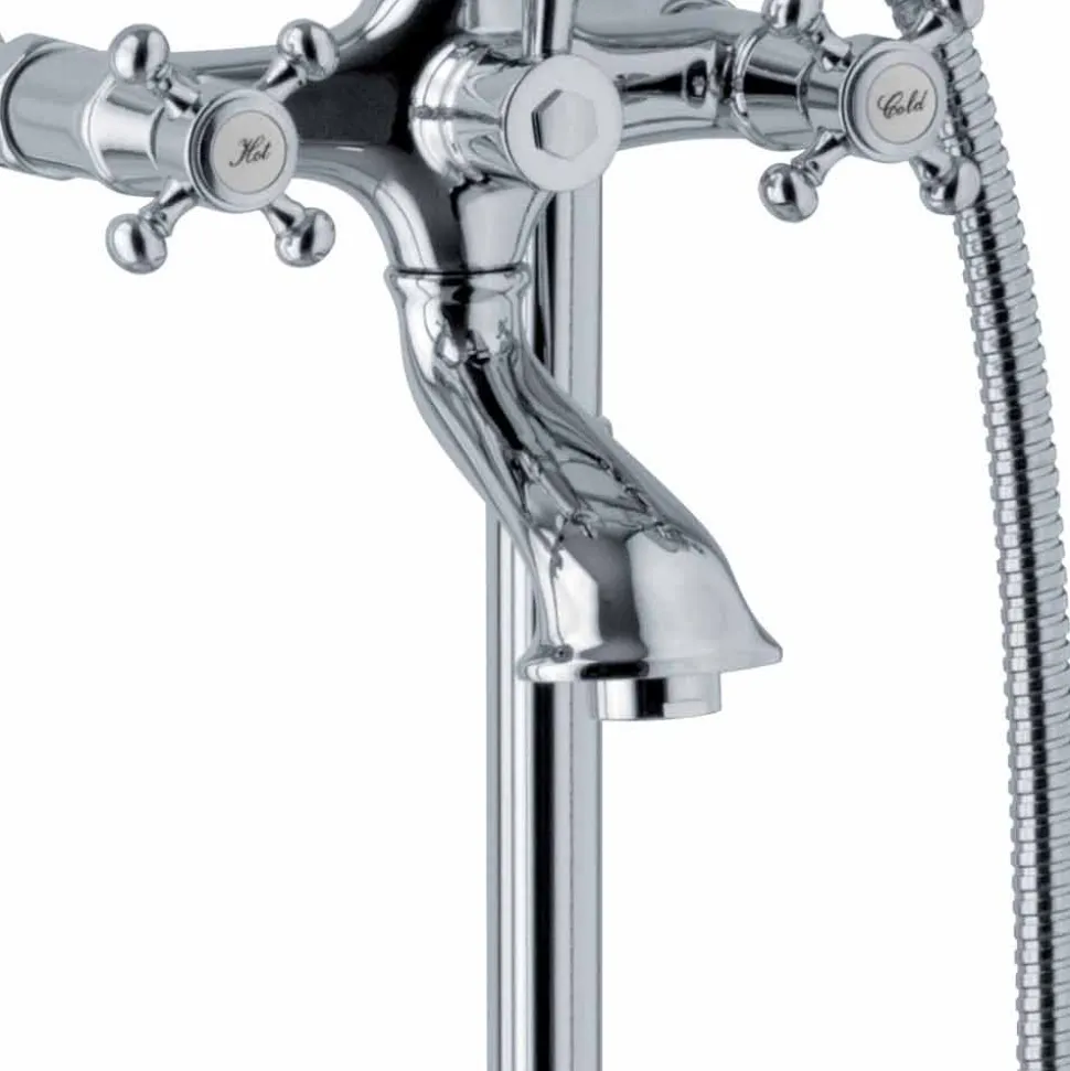Miscelatore da Terra per Vasca Design Classico in Ottone Made in Italy - Lisca