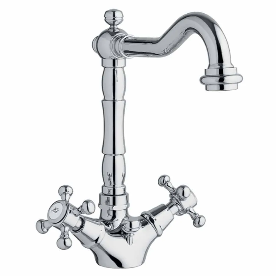 Miscelatore Design Classico Monoforo per Lavabo in Ottone Made in Italy - Lisca