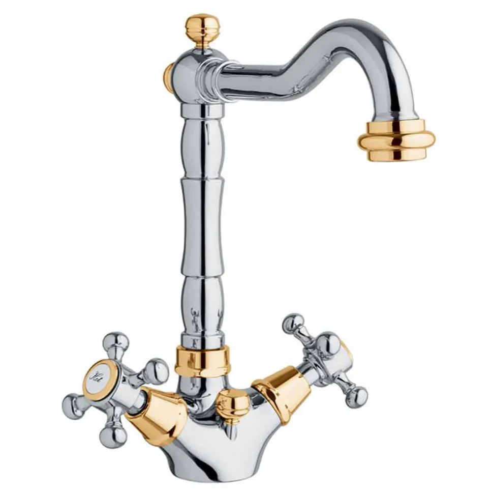 Miscelatore Design Classico Monoforo per Lavabo in Ottone Made in Italy - Lisca