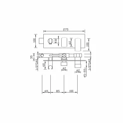 Miscelatore Doccia a Incasso Design Moderno in Ottone Made in Italy - Sika