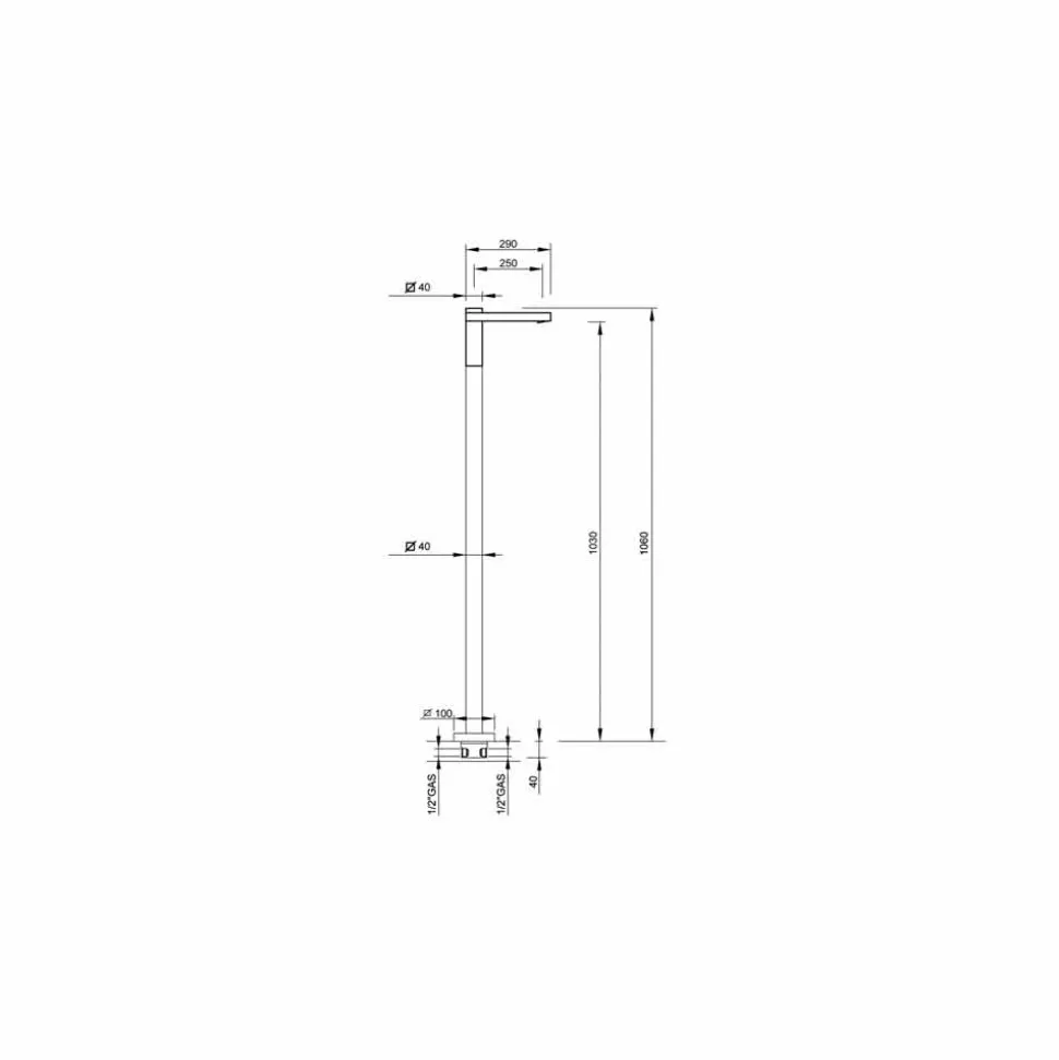 Miscelatore in Ottone per Lavabo da Terra di Design Made in Italy - Panela