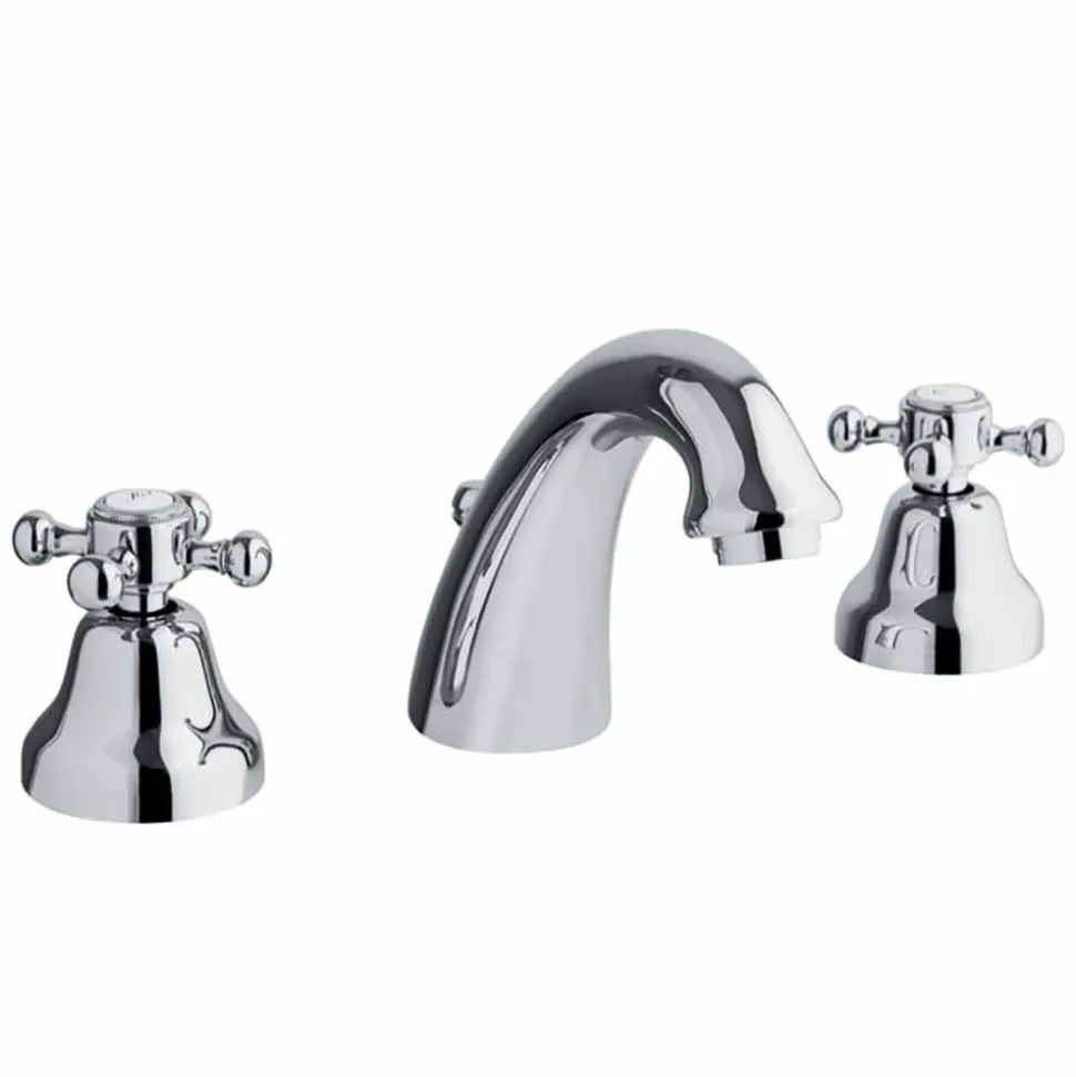 Miscelatore Lavabo a 3 Fori Design Classico in Ottone Made in Italy - Lisca
