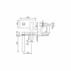 Miscelatore Lavabo a Muro per Bagno Piastra Unica Made in Italy - Panela