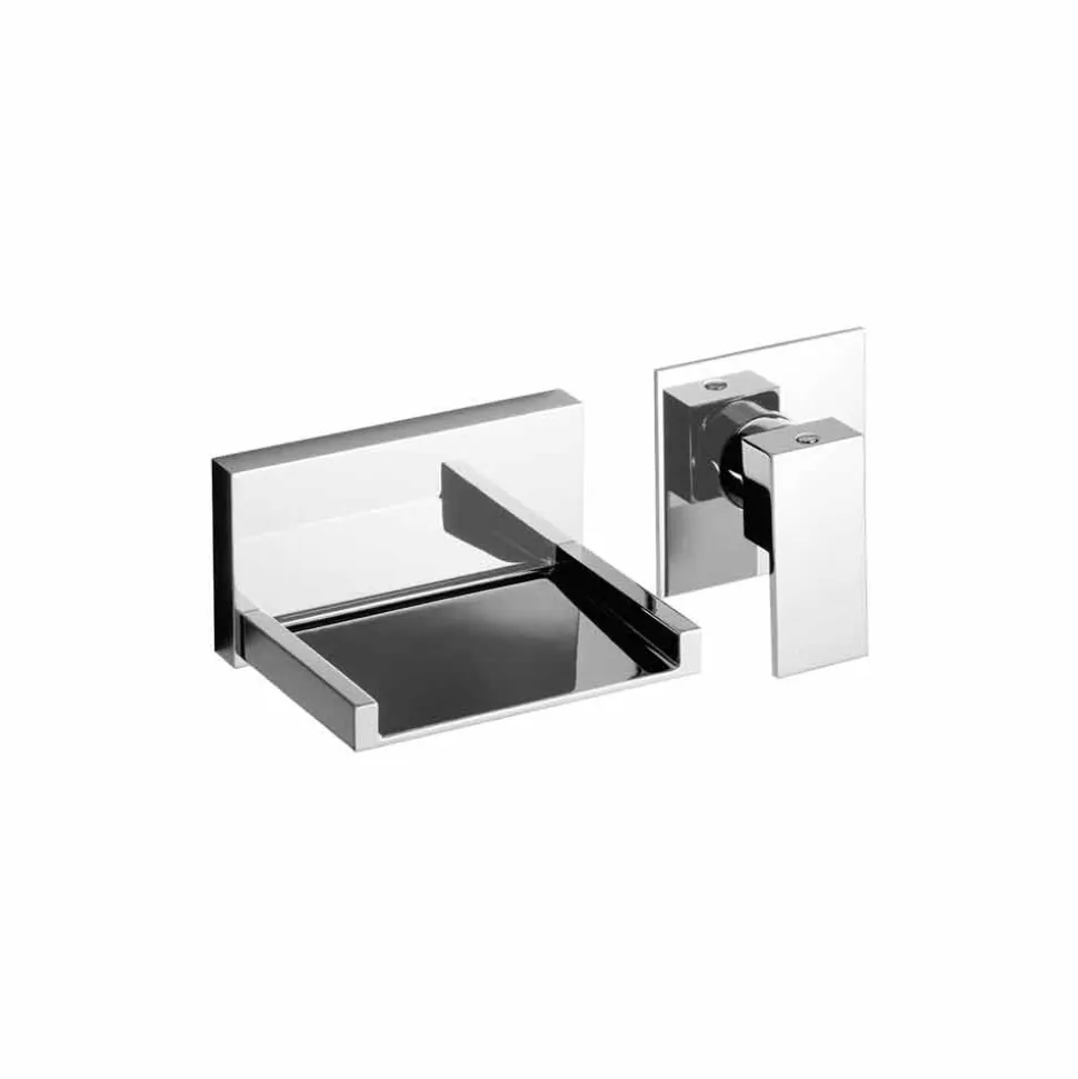 Miscelatore Lavabo a Parete Moderno con Bocca a Cascata Made in Italy - Bibo