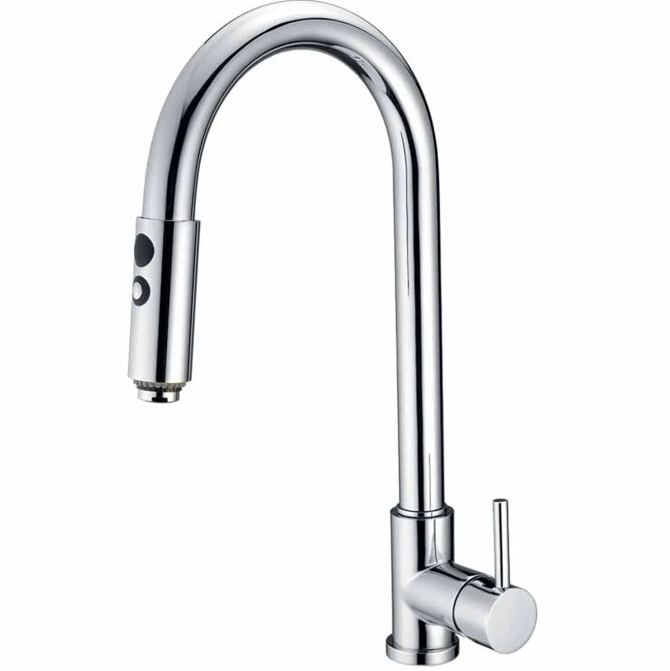 Miscelatore Lavabo Cucina con Tubo Orientabile e Doccetta Made in Italy - Cormo