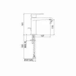 Miscelatore Lavabo da Bagno Senza Scarico Moderno Made in Italy - Galla