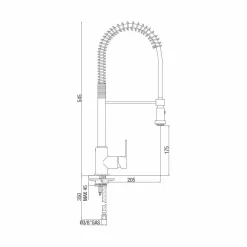 Miscelatore Lavabo da Cucina con Tubo Orientabile in Ottone Made in Italy - Cory