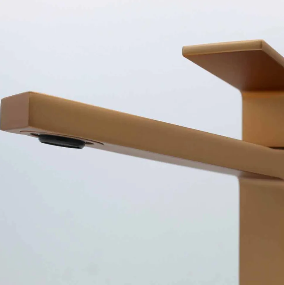 Miscelatore Lavabo Moderno in Ottone Cromato o Colorato Design Squadrato - Zago