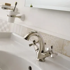Miscelatore Lavabo Monoforo di Design Vintage in Ottone Made in Italy – Silvana