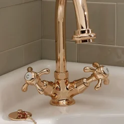 Miscelatore Lavabo Monoforo Stile Vintage in Ottone Made in Italy – Klarisa