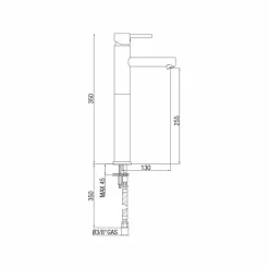 Miscelatore Lavabo Prolungato in Ottone Senza Scarico Made in Italy - Ermia