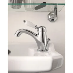 Miscelatore Lavabo Stile Classico in Ottone Fatto a Mano con Leva - Noriana