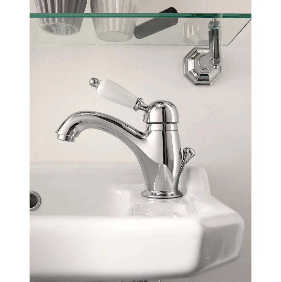 Miscelatore Lavabo Stile Classico in Ottone Fatto a Mano con Leva - Noriana