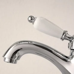 Miscelatore Lavabo Stile Classico in Ottone Fatto a Mano con Leva - Noriana
