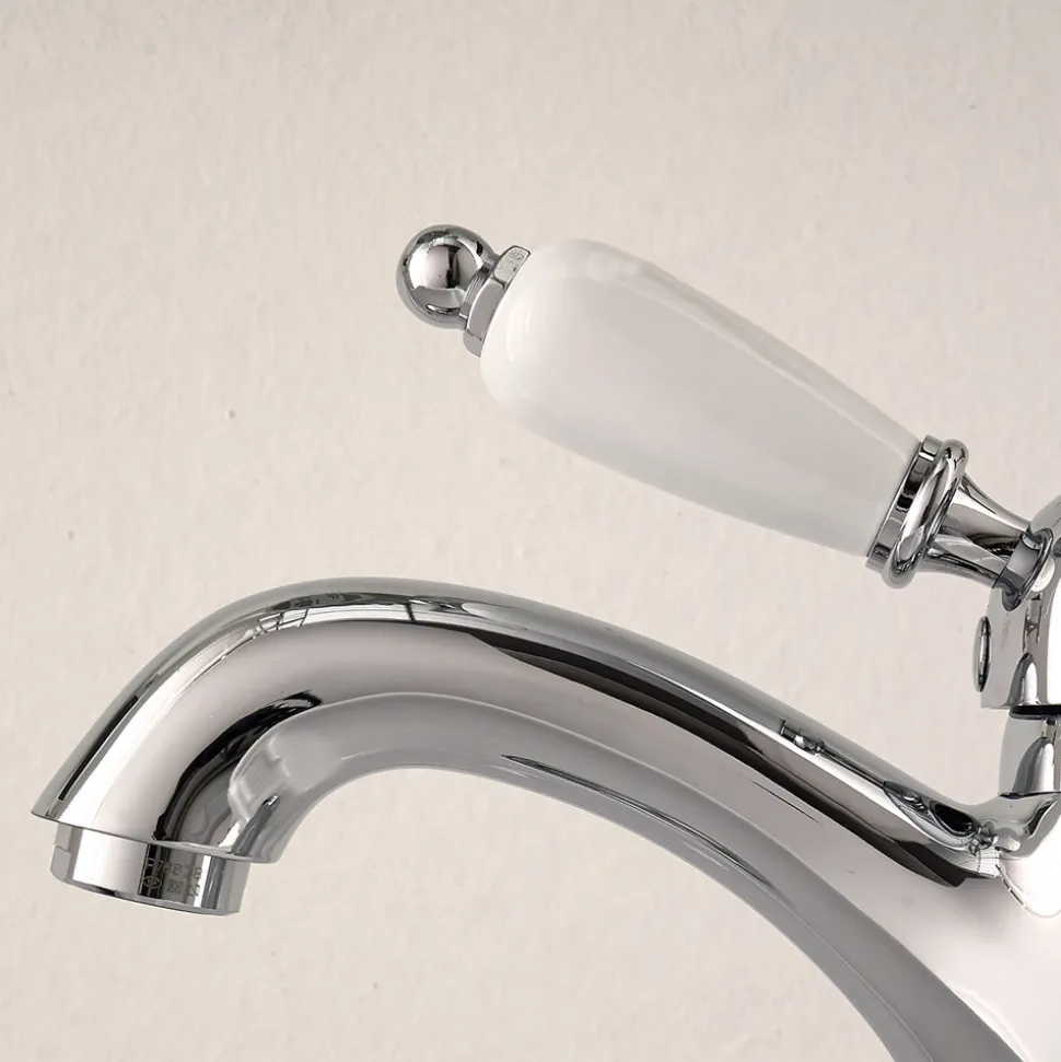 Miscelatore Lavabo Stile Classico in Ottone Fatto a Mano con Leva - Noriana