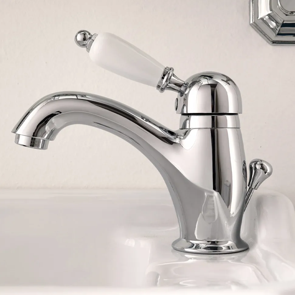 Miscelatore Lavabo Stile Classico in Ottone Fatto a Mano con Leva - Noriana