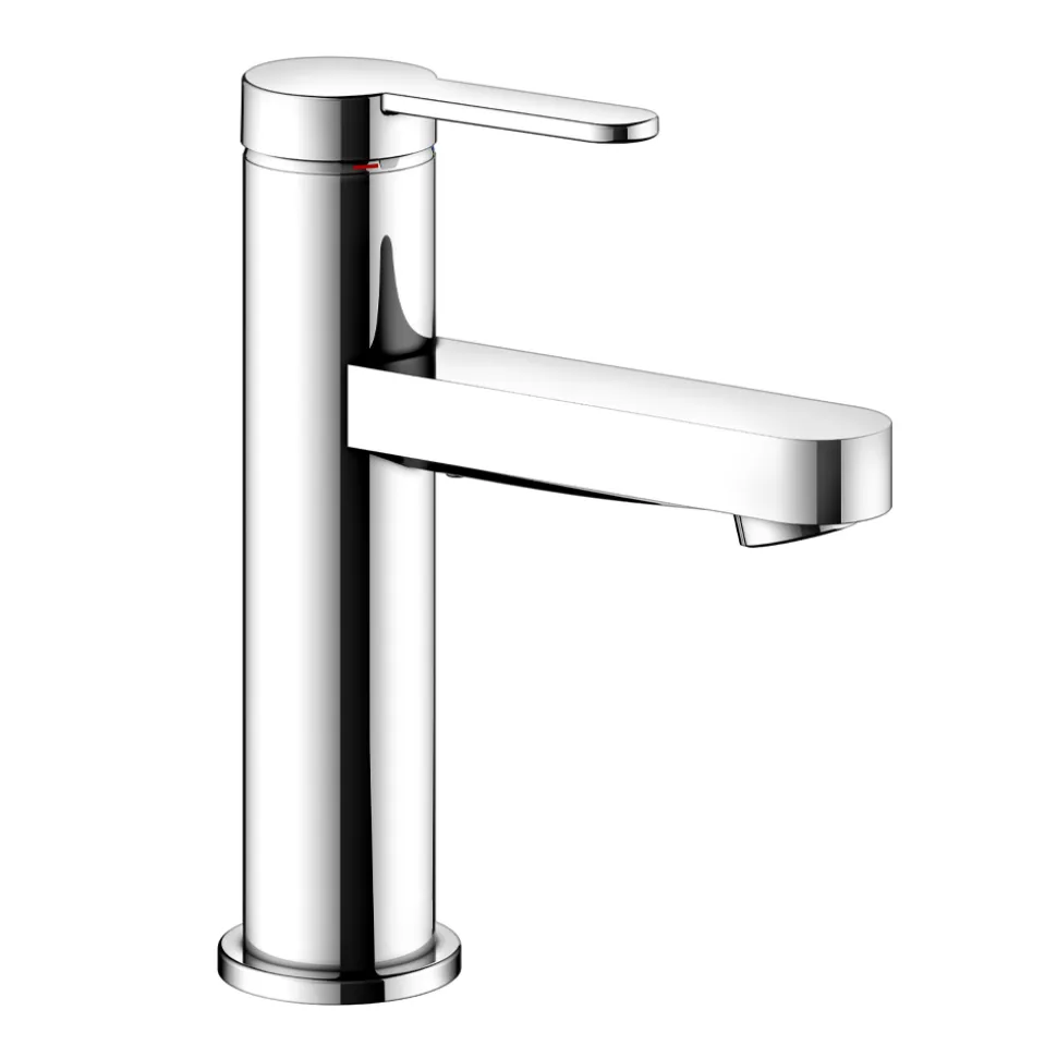 Miscelatore Monocomando Lavabo Design Piatto in Ottone Cromato - Agenore