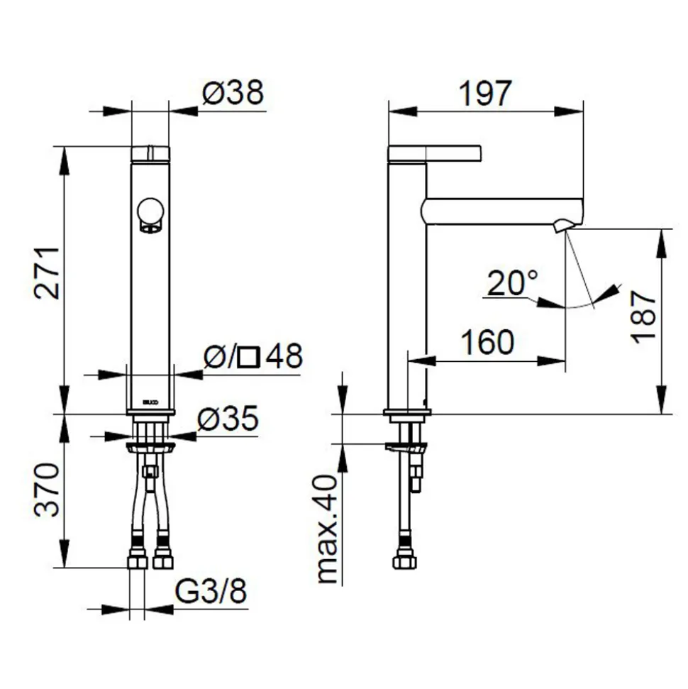 Miscelatore Monocomando Lavabo Senza Scarico Design Classico - Artemisia