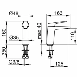 Miscelatore Monocomando per Lavabo Bagno in Ottone Cromato, di Design - Clari