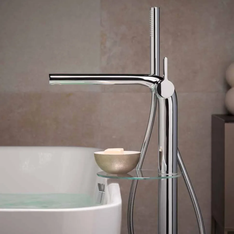 Miscelatore Monocomando per Vasca Freestanding con Doccetta in Ottone - Pinto