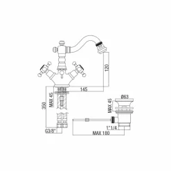 Miscelatore Monoforo Classico per Bidet in Ottone Made in Italy - Lisca