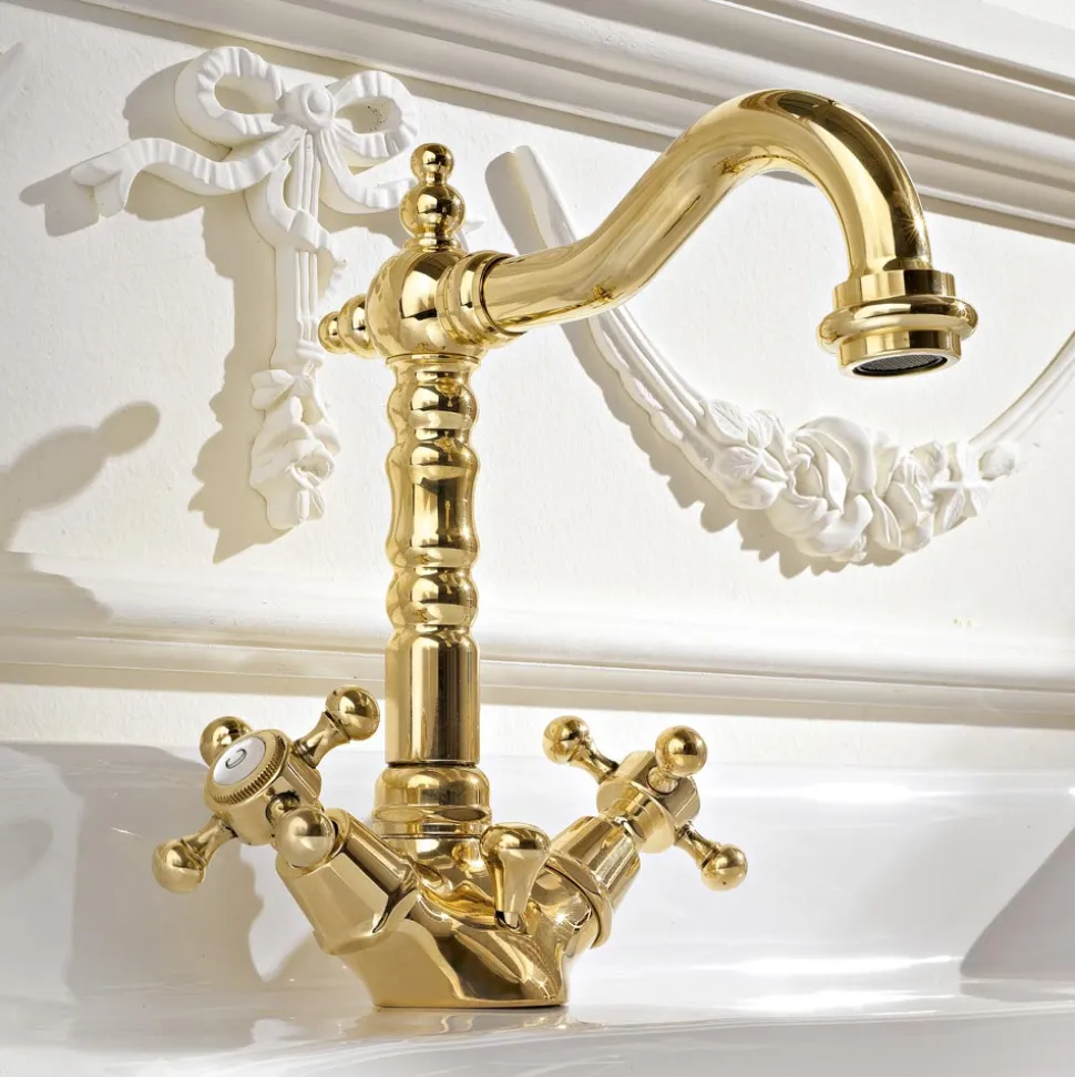 Miscelatore Monoforo Lavabo di Design Vintage in Ottone Made in Italy – Ursula