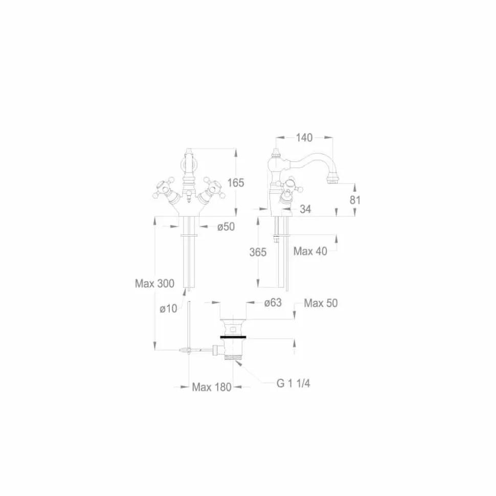 Miscelatore Monoforo per Lavabo di Design in Ottone Made in Italy - Binsu