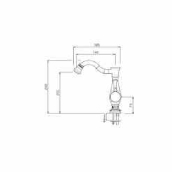Miscelatore per Bidet con Canna Alta Girevole Made in Italy - Neno