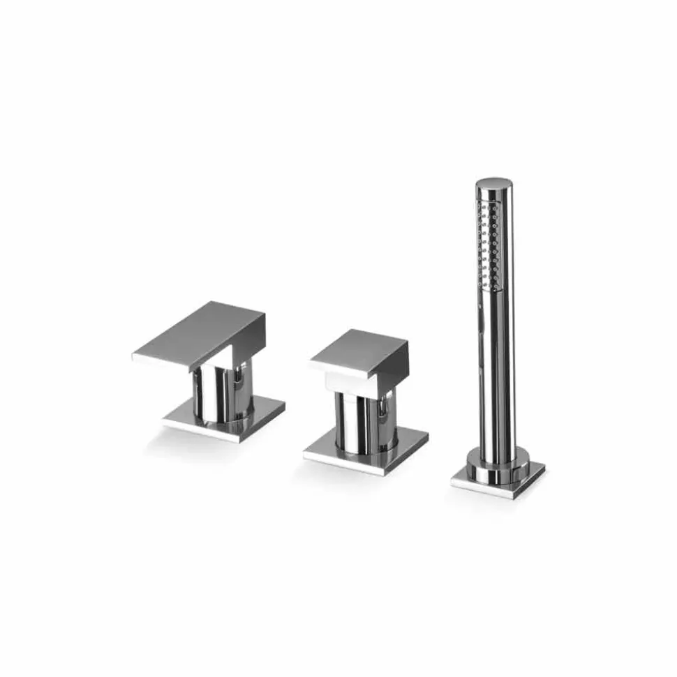 Miscelatore per Bordo Vasca a 3 Fori in Ottone Made in Italy - Panela