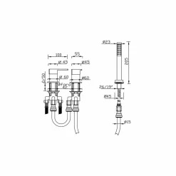 Miscelatore per Bordo Vasca a 3 Fori Cromato Made in Italy - Sika