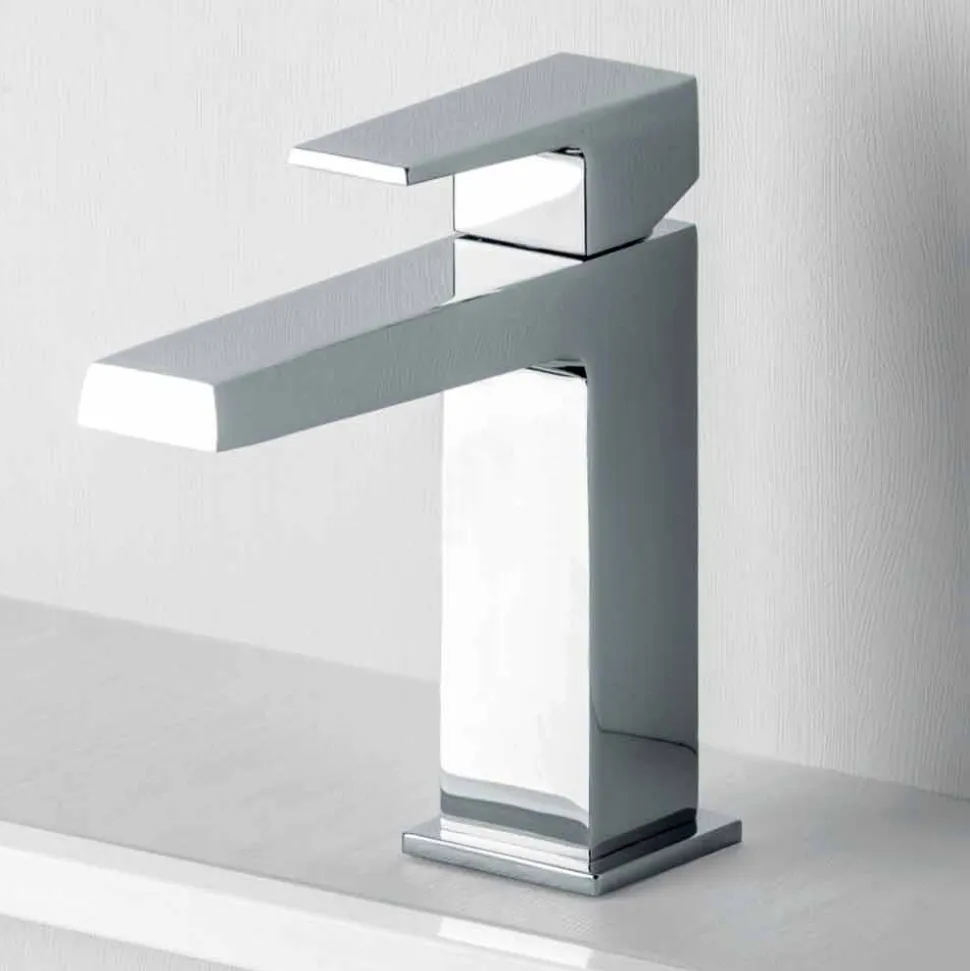 Miscelatore per Lavabo Bagno con Scarico in Finitura Cromo Made in Italy - Galla