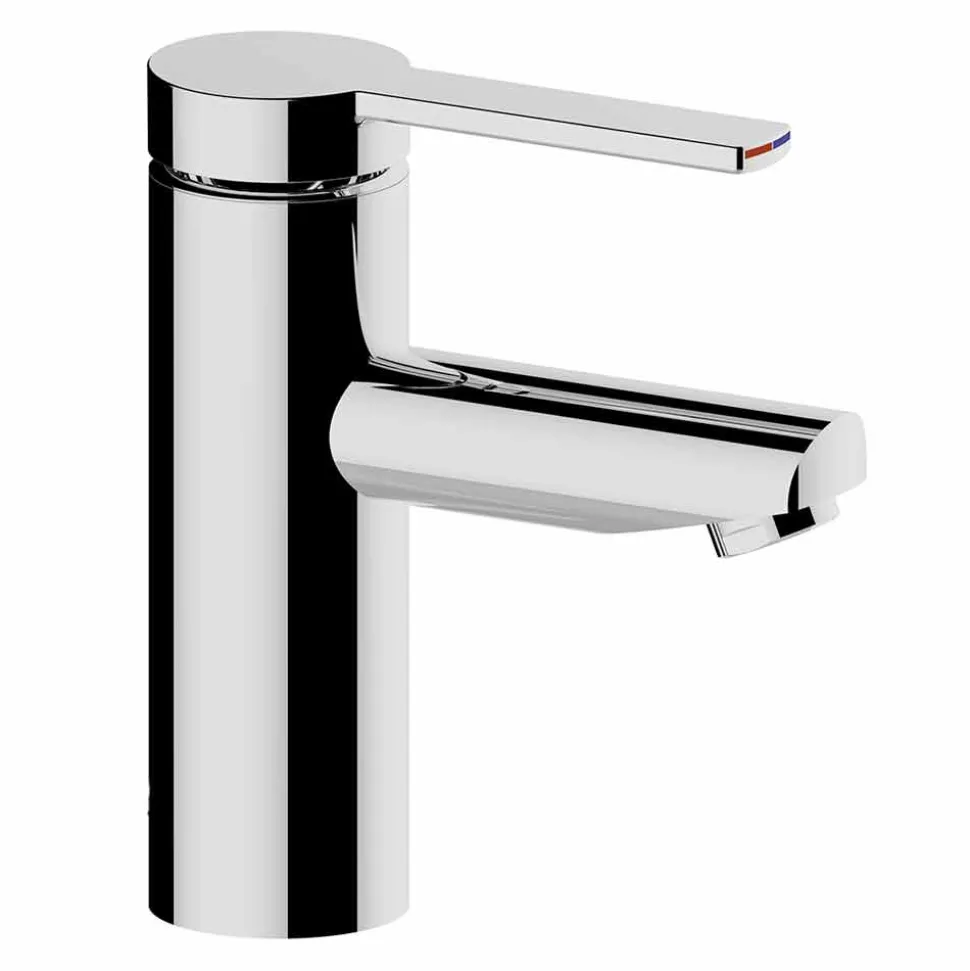 Miscelatore per Lavabo Bagno in Ottone Finitura Cromato, Design Pregiato - Zanio