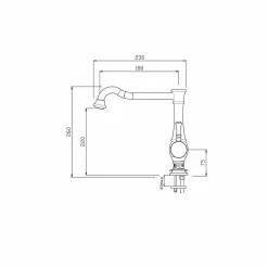 Miscelatore per Lavabo con Canna Alta Girevole Made in Italy - Neno