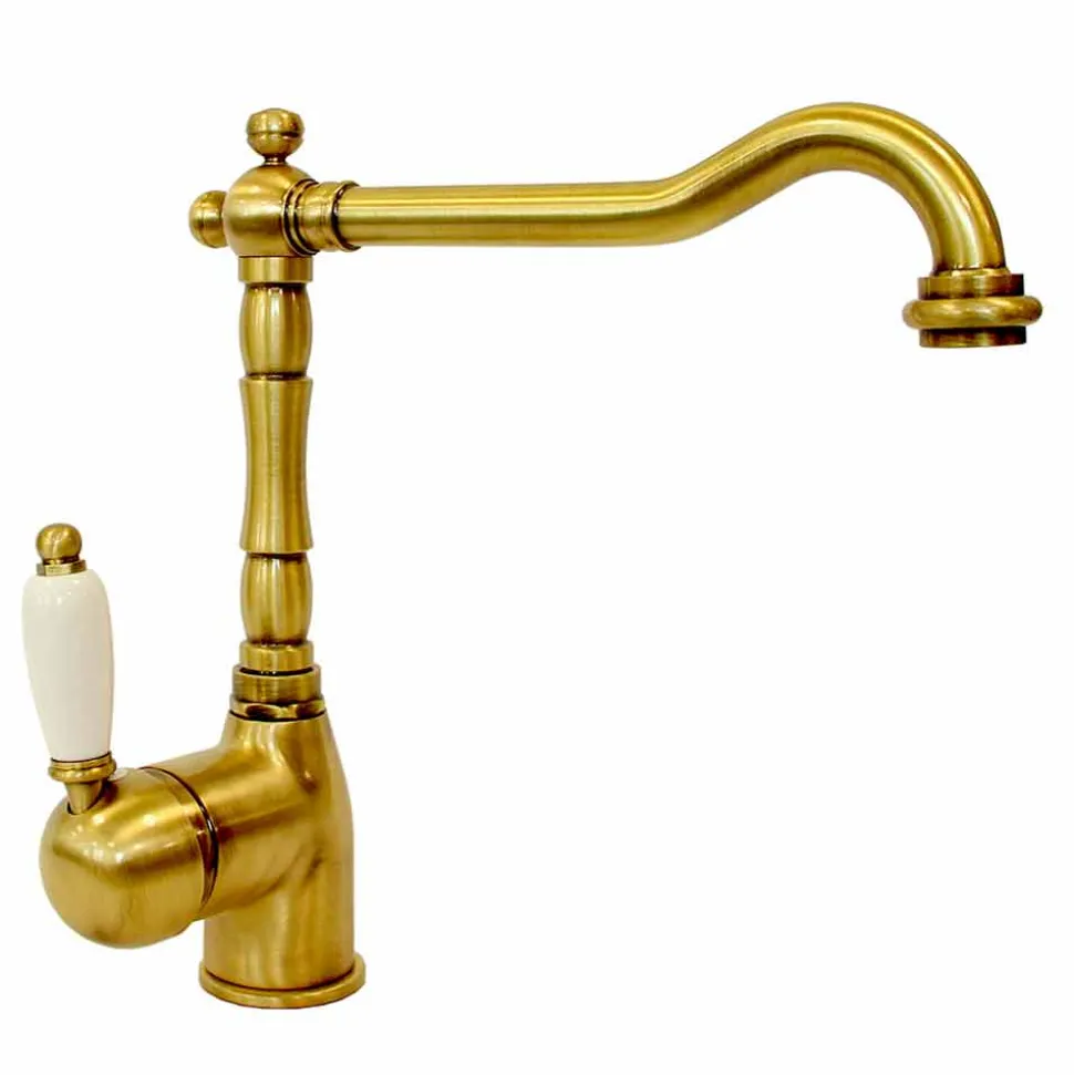 Miscelatore per Lavabo Cucina Design Classico in Ottone Made in Italy - Carmel