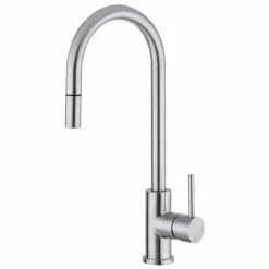 Miscelatore per Lavabo Cucina Orientabile in Acciaio Inox Made in Italy - Lilio