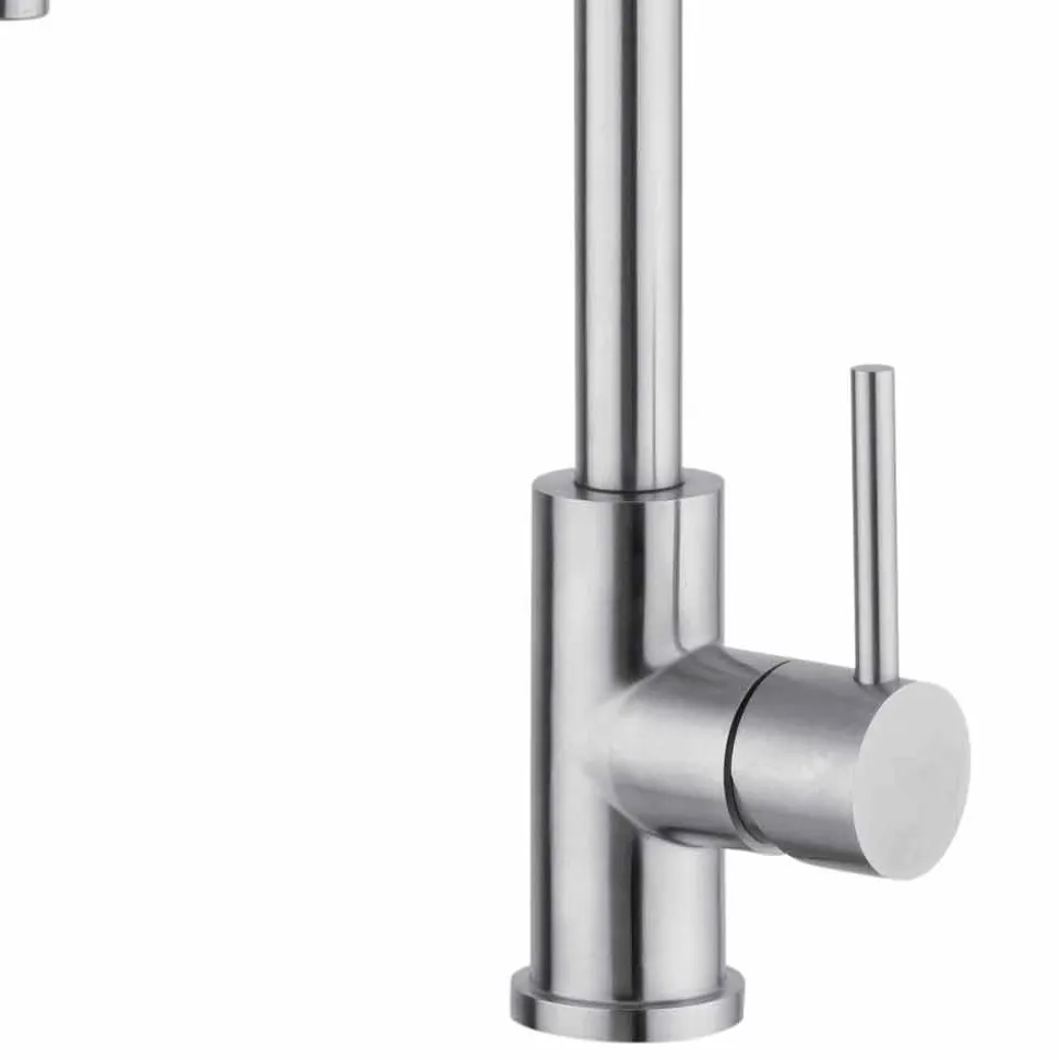 Miscelatore per Lavabo Cucina Orientabile in Acciaio Inox Made in Italy - Lilio
