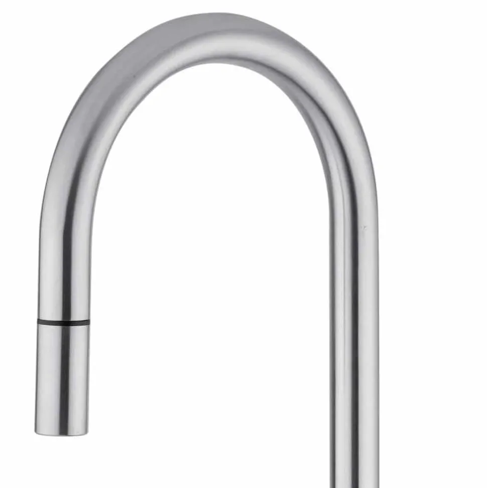 Miscelatore per Lavabo Cucina Orientabile in Acciaio Inox Made in Italy - Lilio