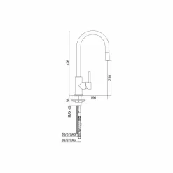 Miscelatore per Lavabo Cucina Orientabile in Acciaio Inox Made in Italy - Lilio