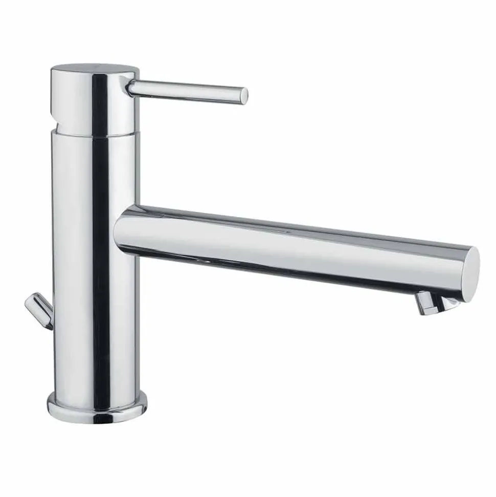Miscelatore per Lavabo in Ottone Cromato con Scarico Made in Italy - Ermia