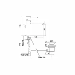 Miscelatore per Lavabo in Ottone Finitura Cromata Made in Italy - Ermia