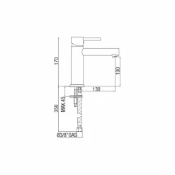 Miscelatore per Lavabo in Ottone Finitura Cromata Made in Italy - Ermia