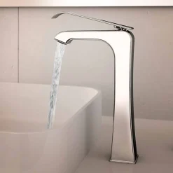 Miscelatore per Lavabo in Ottone Cromato di Design Made in Italy - Bonina